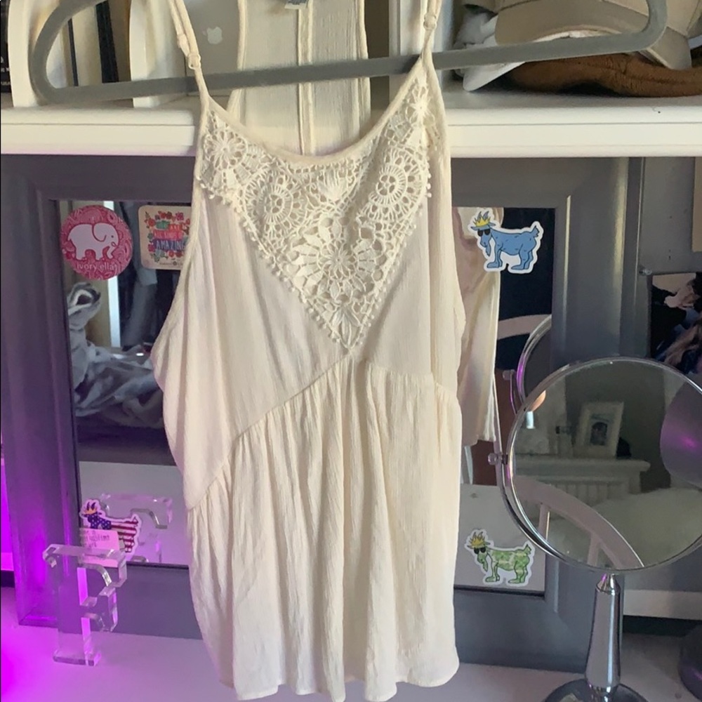 American eagle cream lace top